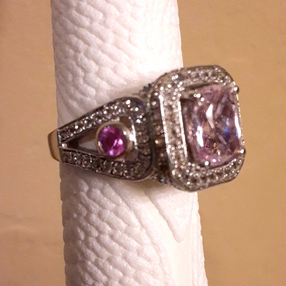 925 Genuine Rare KunzitePink Sapphire and White Topaz. FIRM.